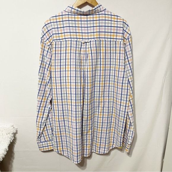 XXL Plaid Vintage 1964 Washed Stoned & Beaten Button Down Long Sleeve Shirt - Picture 2 of 8